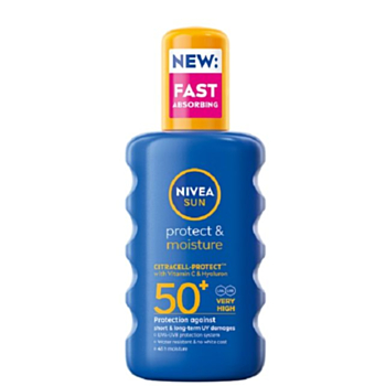 НИВЕА СЪН SPF50+ СЛЪНЦЕЗАЩИТЕН СПРЕЙ PROTECT&MOISTURE 200МЛ 85669 В