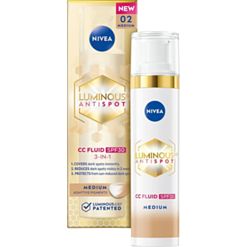 НИВЕА CELLULAR LUMINOUS СС ЦВЕТЕН ФЛУИД SPF30 СРЕДЕН ТОН 40МЛ 89609 В