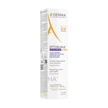 *А-ДЕРМА ЕПИТЕЛИАЛ УЛТРА РИПЕЪР SPF50+ВЪЗСТАНОВЯВАЩ КРЕМ СРЕЩУ СЛЕДИ С UV ЗАЩИТА 40МЛ