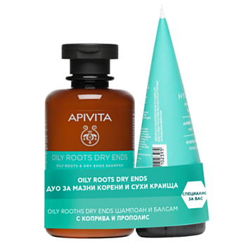 АПИВИТА КОМПЛЕКТ OILY ROOTS DRY ENDS ШАМПОАН 250МЛ+БАЛСАМ 150МЛ