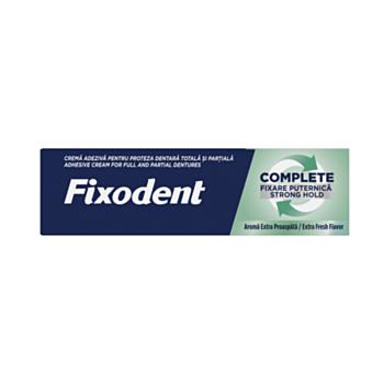 ФИКСОДЕНТ ФИКСИРАЩ КРЕМ ЗА ЗЪБНИ ПРОТЕЗИ COMPLETE EXTRA FRESH 47ГР