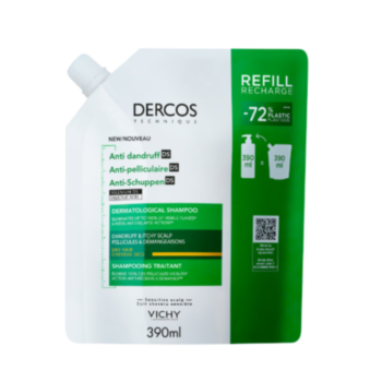 VICHY DERCOS ШАМПОАН ПРОТИВ ПЪРХОТ СУХ СКАЛП 390МЛ РЕФИЛ 902847