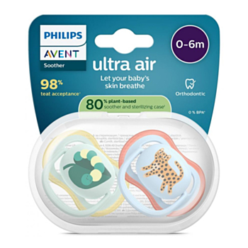 АВЕНТ ЗАЛЪГАЛКИ ОРТОДОНТИЧНИ ULTRA AIR 0-6M X 2БР ТИГЪР SCF087/02
