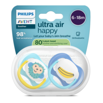 АВЕНТ ЗАЛЪГАЛКИ ОРТОДОНТИЧНИ ULTRA AIR 6-18M X 2БР МАЙМУНА SCF080/26