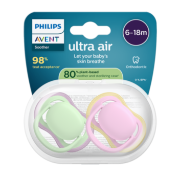 АВЕНТ ЗАЛЪГАЛКИ ОРТОДОНТИЧНИ ULTRA AIR 6-18M X 2БР МОМИЧЕ SCF087/12