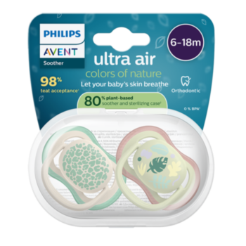АВЕНТ ЗАЛЪГАЛКИ ОРТОДОНТИЧНИ ULTRA AIR 6-18M X 2БР ЛИСТО SCF087/17