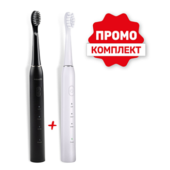 ПРОМО КОМПЛЕКТ МИКРОЛАЙФ CLEAN S3 BLACK + CLEAN S3 WHITE ЗВУКОВИ ЕЛЕКТРИЧЕСКИ ЧЕТКИ ЗА ЗЪБИ