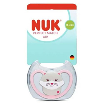 НУК ЗАЛЪГАЛКА PERFECT MATCH СИЛИКОН 18М+ AIR КОТЕ 10177226
