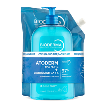 BIODERMA КОМПЛЕКТ ATODERM ДУШ ГЕЛ 1Л+ЕКО ПЪЛНИТЕЛ 1Л