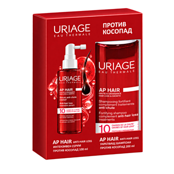URIAGE КОМПЛЕКТ AP HAIR ШАМПОАН ПРОТИВ КОСОПАД 200МЛ+СЕРУМ 100МЛ