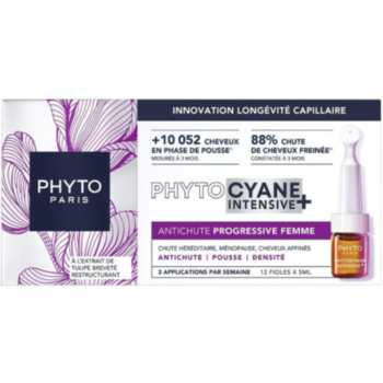 PHYTO PHYTOCYANE INTENSIVE+ ТЕРАПИЯ ПРОТИВ ПРОГРЕСИВЕН КОСОПАД ПРИ ЖЕНИ 12 АМП. Х 5МЛ