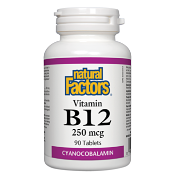 Natural Factors Vitamin B12/ Витамин В12 (цианокобаламин) 250 mcg х 90 таблетки