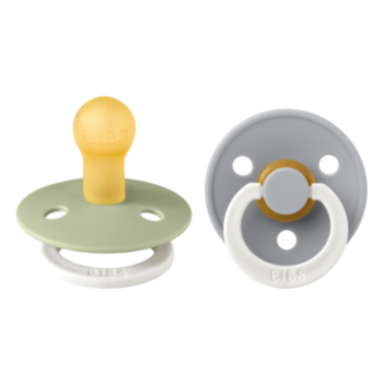 БИБС БИБЕРОНИ COLOUR, SAGE GLOW/CLOUD GLOW СВЕТЕЩИ КАУЧУК 6-18М X 2 120267
