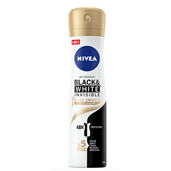 НИВЕА ДЕЗОДОРАНТ СПРЕЙ ДАМСКИ INVISIBLE ON BLACK&WHITE SILKY 150МЛ 82282 В
