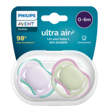 АВЕНТ ЗАЛЪГАЛКИ ОРТОДОНТИЧНИ ULTRA AIR 0-6М Х 2БР ЛИЛАВА SCF085/24 *
