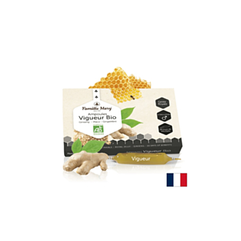 Ampoules Vigueur Bio Ginseng, Maca, Gingembre + Gelée royale / Формула за жизненост и мъжка потентност, 10 ампули Famille Mary