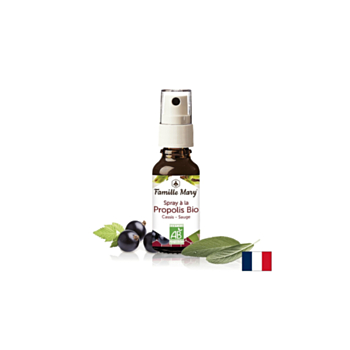 Spray à la Propolis Bio /  Спрей за гърло с кафяв прополис, салвия и касис, 20 ml Famille Mary