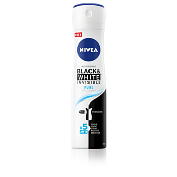 НИВЕА ДЕЗОДОРАНТ СПРЕЙ ДАМСКИ INVISIBLE ON BLACK&WHITE PURE 150МЛ 82230 А