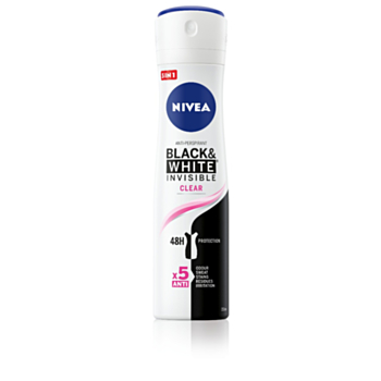 НИВЕА ДЕЗОДОРАНТ СПРЕЙ ДАМСКИ INVISIBLE ON BLACK&WHITE CLEAR 150МЛ 82237 А