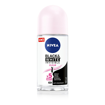 НИВЕА ДЕЗОДОРАНТ РОЛ-ОН ДАМСКИ INVISIBLE ON BLACK&WHITE CLEAR 50МЛ 82240 А