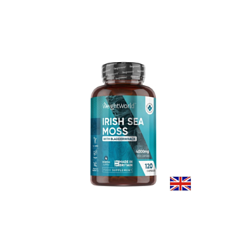 Irish sea moss 4000 mg + Фукус (кафяви водорасли) 639 mg – Детокс, храносмилане и метаболитен баланс, 120 капсули