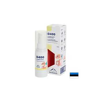 Кости, зъби и имунна защита - Витамин D3 400 IU, спрей за уста, 30 ml / 200 впръсквания Nordaid