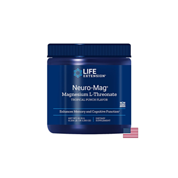 Магнезиев Л-Треонат 144 mg х 93.35 g прах, Neuro-Mag Magnesium L-Threonate, Life Extension