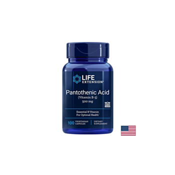 Пантотенова киселина (витамин В5) - Pantothenic Acid Vitamin B5, 500 mg x 100 V капсули