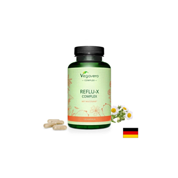Reflu-X Complex mit Mucosave/ Билкова смес срещу киселинен рефлукс, 120 капсули, 100% Vegan Vegavero