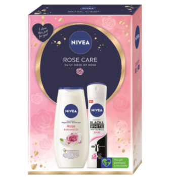 НИВЕА КОМПЛЕКТ ROSE CARE ДУШ ГЕЛ 250МЛ+ДЕЗОДОРАНТ СПРЕЙ BLACK&WHITE ИНВИЗИБЪЛ КЕЪР 150МЛ В
