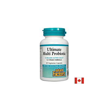 Ultimate Multi Probiotic/ Мулти пробиотик 12 щама, 12 млрд. активни пробиотици х 60 капсули Natural Factors
