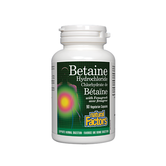Natural Factors Betaine Hydrochloride / Бетаин Хидрохлорид капс. x 90