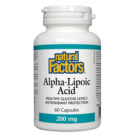 Natural Factors Alpha - Lipoic Acid / Алфа-липоева киселина капс 200МГ Х 60