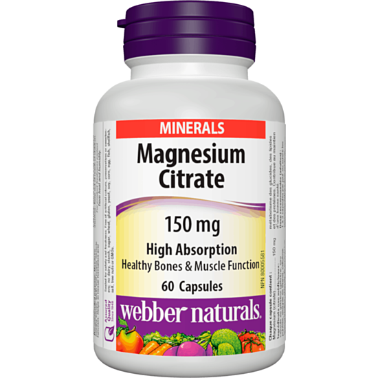 Webber Magnesium Citrate High Absorption / МАГНЕЗИЙ ЦИТРАТ КАПС. 150МГ Х 60