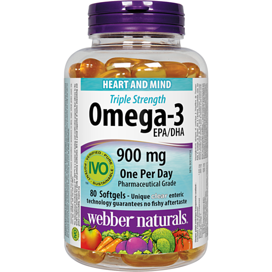 Webber Omega-3 Triple Strenght / ОМЕГА-3 КАПС. 900МГ Х 80