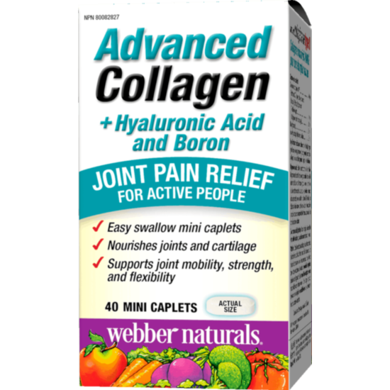 Webber Advanced Collagen + Hyaluronic Acid and Boron / КОЛАГЕН + ХИАЛУРОНОВА КИСЕЛИНА И БОР МИНИ КАПЛЕТИ Х 40