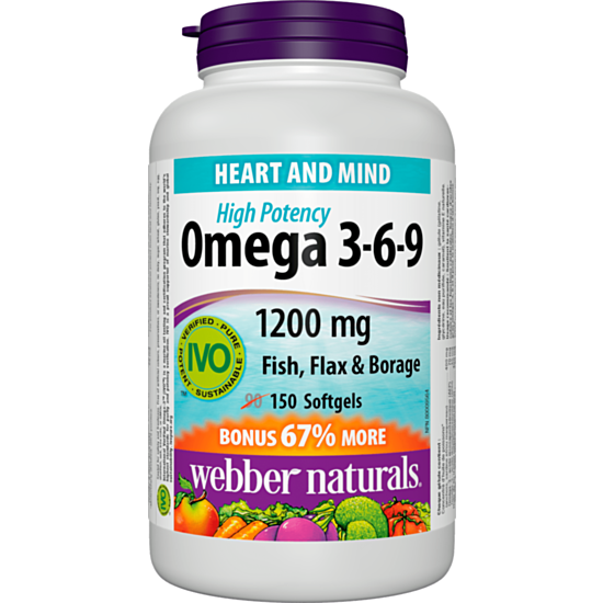 Webber Оmega 3-6-9 Fish, Flax, Borage / ОМЕГА 3-6-9 КАПС. 1200МГ Х 150 
