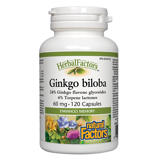 Natural Factors Ginkgo Biloba/ Гинко Билоба 60 mg х 120 капсули