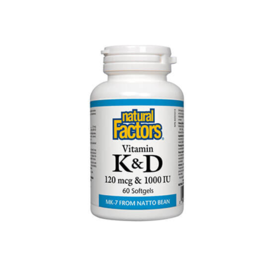 Natural Factors Vitamin K2 & D3 / Витамин К2 и D3 капс. x 60