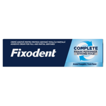 ФИКСОДЕНТ ФИКСИРАЩ КРЕМ ЗА ПЪЛНИ И ЧАСТИЧНИ ПРОТЕЗИ COMPLETE FRESH 47ГР