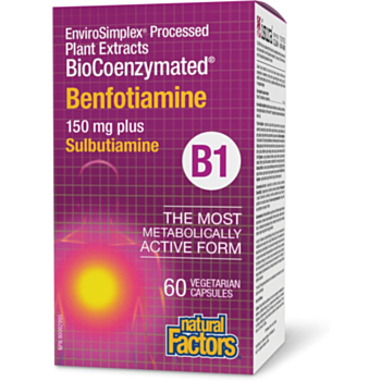 NF БИО КОЕНЗИМЕЙТЕД ВИТАМИН В1 БЕНФОТИАМИН + СУЛБУРИАМИН КАПС. 150МГ Х 60 1258 NF Х