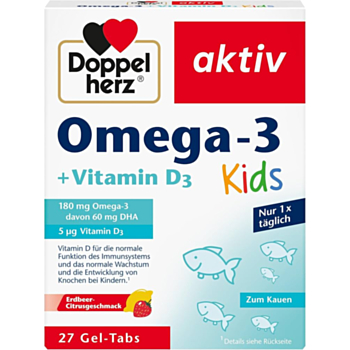 ДОПЕЛХЕРЦ ОМЕГА-3 + ВИТАМИН Д3 ЗА ДЕЦА ТАБЛ. Х 27