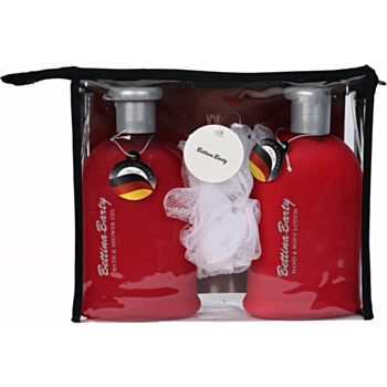 БЕТИНА БАРТИ КОМПЛЕКТ ЧЕРВЕНА ЛИНИЯ ДУШ ГЕЛ 500МЛ+ЛОСИОН 500МЛ+ГЪБА+НЕСЕСЕР