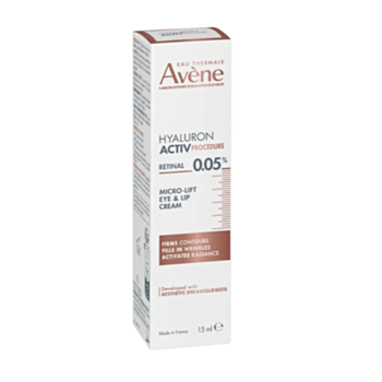АВЕН ХИАЛУРОН АКТИВ ПРОЦЕДУРА МИКРОЛИФТИНГ КРЕМ ЗА ОКОЛООЧНИЯ КОНТУР И УСТНИ С 0.05% РЕТИНАЛ 15МЛ