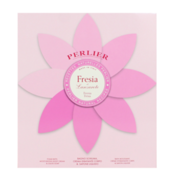 ПЕРЛИЕР КОМПЛЕКТ ФРЕЗИЯ ДУШ ГЕЛ 500МЛ+КРЕМ ЗА ТЯЛО+ТЕЧЕН САПУН 300МЛ
