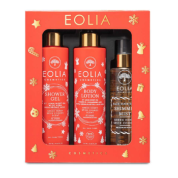 EOLIA КОМПЛЕКТ MELOMAKARONO ЛОСИОН ЗА ТЯЛО 250МЛ+ДУШ ГЕЛ 250МЛ+МИСТ С БЛЯСЪК 150МЛ