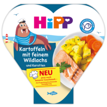 ХИП 8655 БИО ПЮРЕ КАРТОФИ МОРКОВИ И СЬОМГА 250ГР