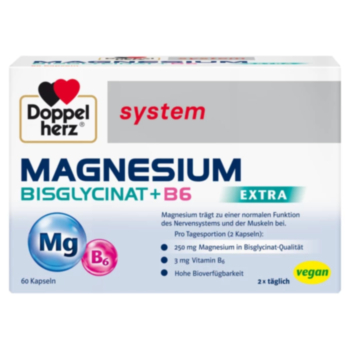 ДОПЕЛХЕРЦ МАГНЕЗИЙ БИСГЛИЦИНАТ + ВИТАМИН Б6 ЕКСТРА КАПС. Х 60