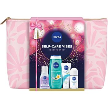 НИВЕА КОМПЛЕКТ SELF-CARE VIBES РОЛ ОН 50МЛ+КРЕМ 75МЛ+ДУШ ГЕЛ 250МЛ+МИЦЕЛАРНА ВОДА 100МЛ