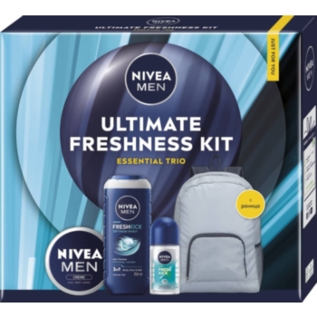 НИВЕА КОМПЛЕКТ МЕН ULTIMATE FRESHNESS РОЛ ОН 50МЛ+ДУШ ГЕЛ 250МЛ+КРЕМ 150МЛ+СГЪВАЕМА РАНИЦА